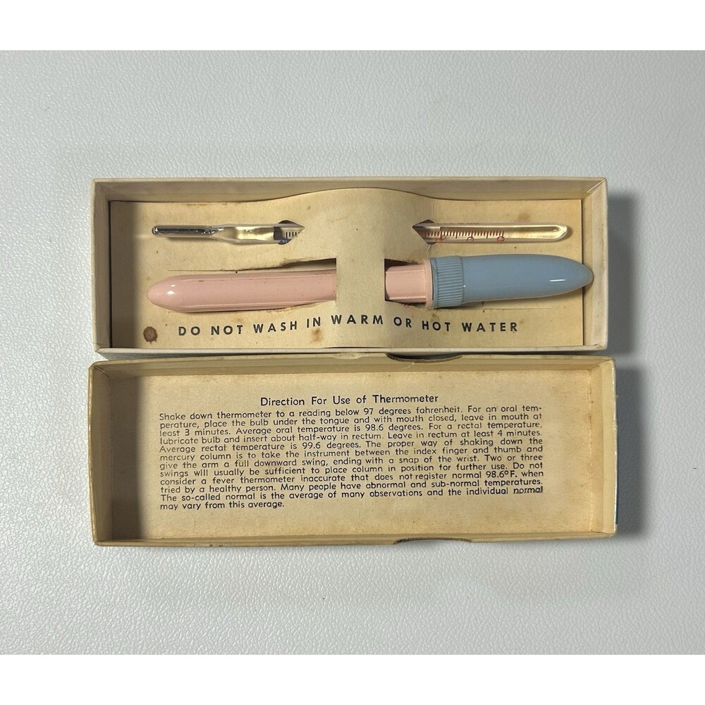 Vintage ECO Clinical Thermometer Box Eisele & Co Nashville TN Mid Century